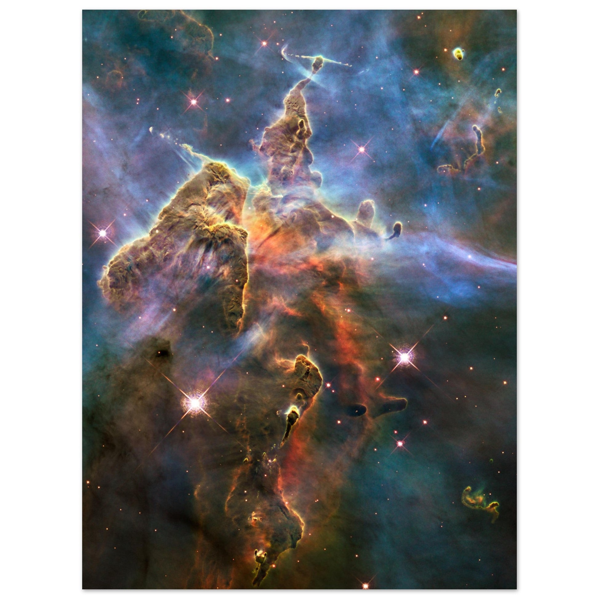 Astrofotografie Carina-Nebelsäule, Carina Nebula Pillar and Jets HH 901902 - Premium Poster