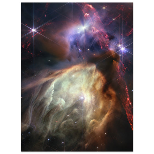 Geburt eines Sterns im Rho Ophiuchi Wolken Komplex - hochauflösendes Weltraumbild - Premium Poster